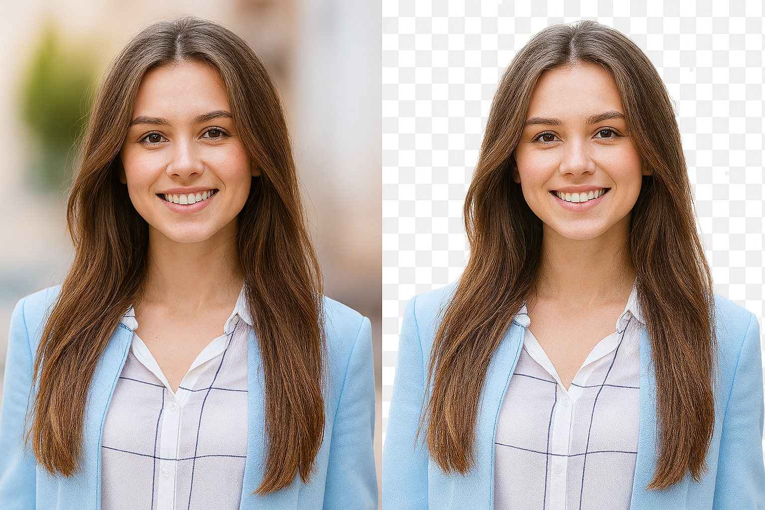 Example: before and after background removal